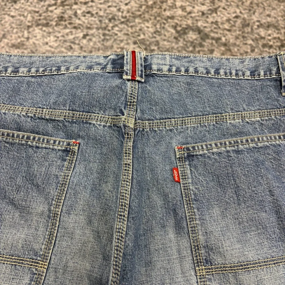 Levi's Worker Shorts Denim Mens 38 Blue Long Baggy Workwear Skater Jorts VTG Y2K